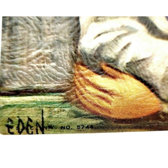 Vintage 60s Big Blue Eyed Sailor Girl Kitschy Lithograph Print Eden No. 5742 - Picture 6 of 6